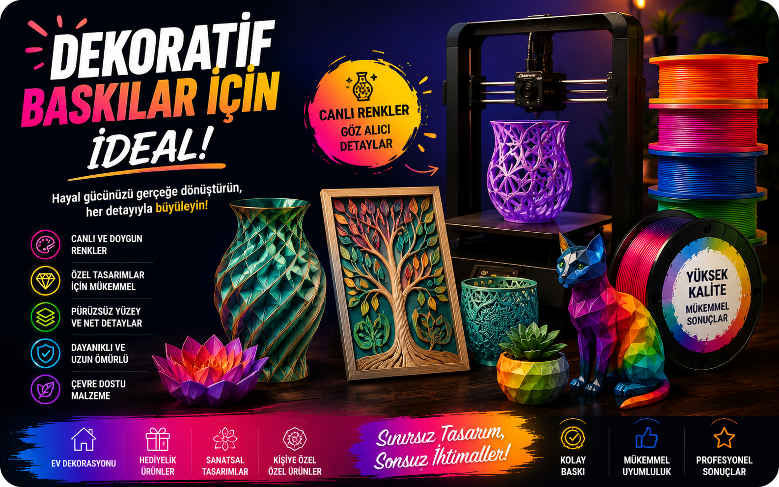 Dekoratif Baskılar İ&ccedil;in İdeal